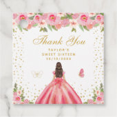 Rosa Brünette Haare Princess 16 . Geburtstag Geschenkanhänger (Vorderseite)