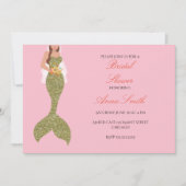 Rosa brünettes Meerjungfraueinladungs-Brautparty Einladung (Vorderseite)