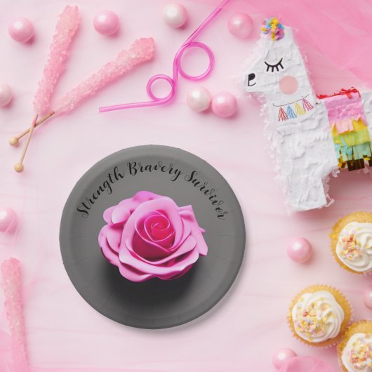 Rosa Brust Überlebendes Party Pappteller (Party)