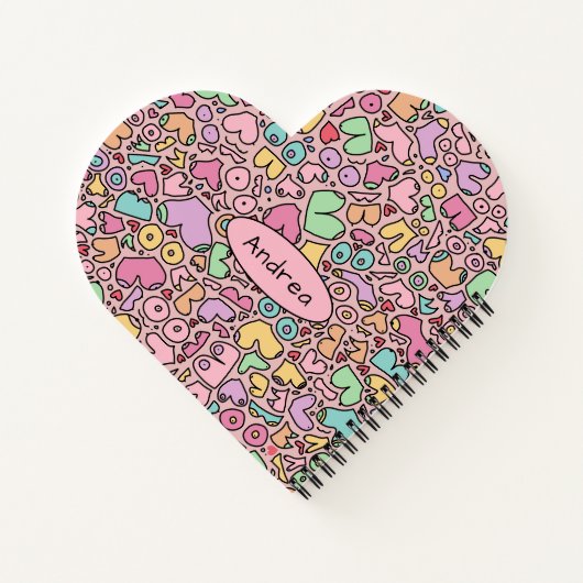 Rosa Brüste populäre lustige Muster Notizblock (Rückseite)