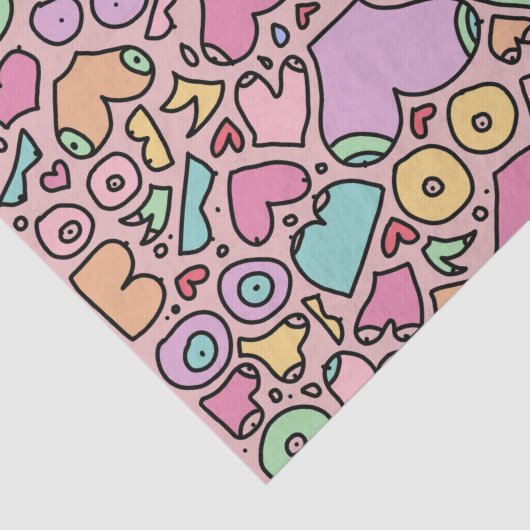 Rosa Brüste populäre lustige Muster Seidenpapier (Detail)