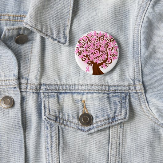 Rosa Brustkrebs-Baum der Hoffnung Button (Beispiel)