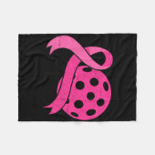 Rosa Brustkrebs Bewusstsein Pickleball P Fleecedecke (Vorderseite (Horizontal))