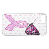 Rosa Brustkrebs-Bewusstsein Ribbon Butterfly Case (Rückseite (Horizontal))