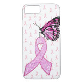 Rosa Brustkrebs-Bewusstsein Ribbon Butterfly Case (Rückseite)