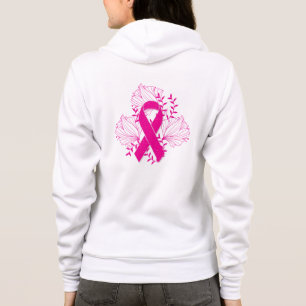 Rosa Brustkrebs-Bewusstseinsband-Blumen-Kontur Hoodie