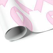 Rosa Brustkrebs-Bewusstseinsband Geschenkpapier (Rolleneckpunkt)
