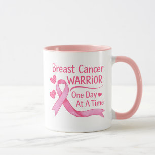 Rosa Brustkrebs-Krieger Motivations-Schleife Tasse