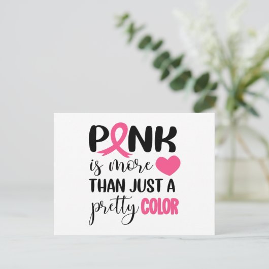 Rosa Brustkrebs Postkarte (Stehend Vorderseite)