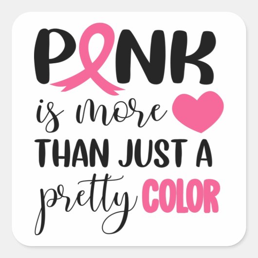 Rosa Brustkrebs Quadratischer Aufkleber (Vorderseite)