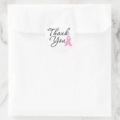 Rosa Brustkrebs Ribbon Danke Runder Aufkleber (Tasche)