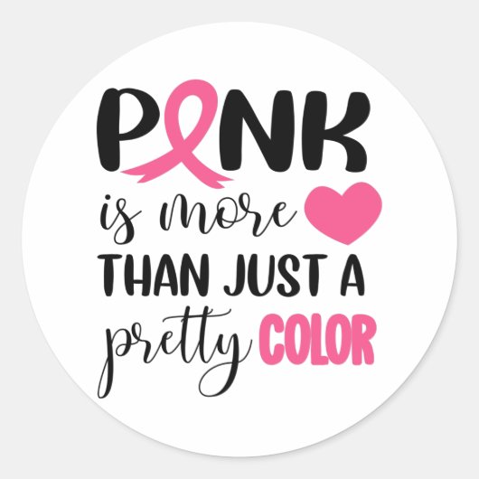 Rosa Brustkrebs Runder Aufkleber (Vorderseite)