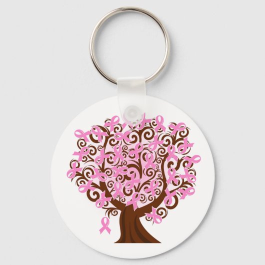 Rosa Brustkrebs Schleife Awareness Schlüsselanhäng Schlüsselanhänger (Vorderseite)