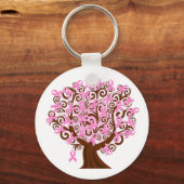 Rosa Brustkrebs Schleife Awareness Schlüsselanhäng Schlüsselanhänger (Vorderseite)