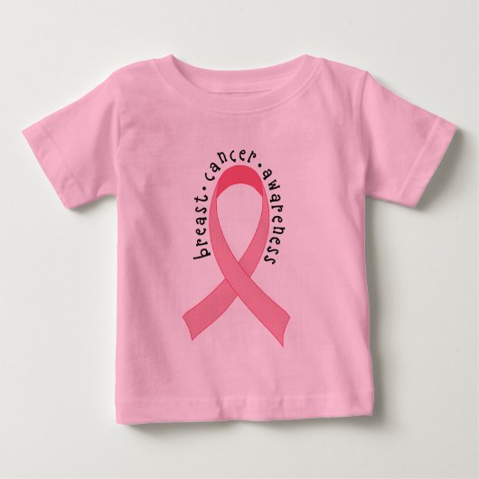 Rosa Brustkrebs Schleife Baby T - Shirt (Vorderseite)