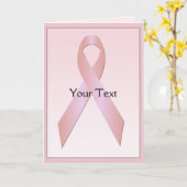 Rosa Brustkrebs Schleife Benutzerdefinierte Karte (Gelbe Blume)