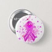 Rosa Brustkrebs Schleife Button (Vorne & Hinten)