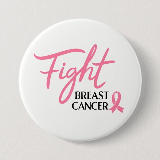 Rosa Brustkrebs Schleife Button-Button Button (Vorderseite)