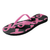 Rosa Brustkrebs Schleife Flip Flops Sandalen (Schrägansicht)