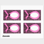 Rosa Brustkrebs Schleife Frame Bild/Text hinzufüge Rechteckiger Aufkleber (Blatt)