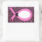 Rosa Brustkrebs Schleife Frame Bild/Text hinzufüge Rechteckiger Aufkleber (Tasche)