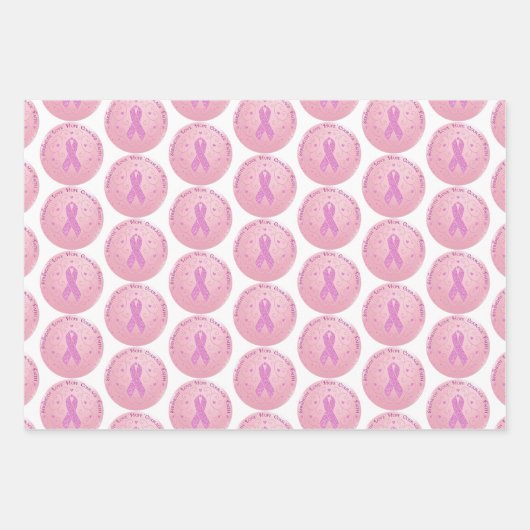 Rosa Brustkrebs Schleife Geschenkpapier Set (Vorderseite)