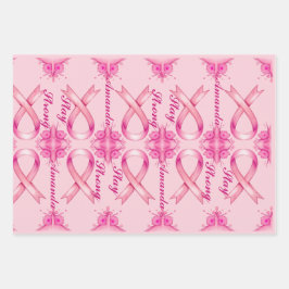 Rosa Brustkrebs Schleife Geschenkpapier Set