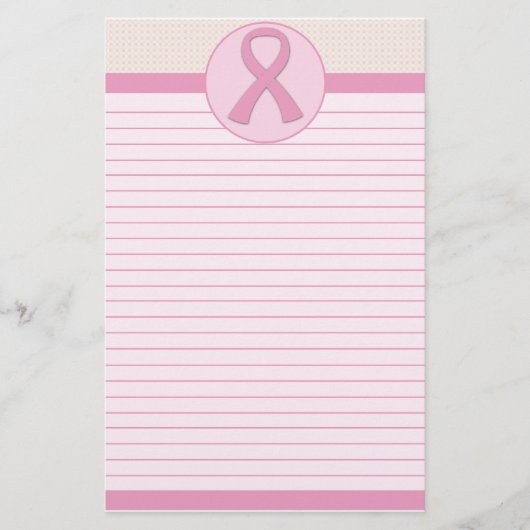 Rosa Brustkrebs Schleife gezeichnet Briefpapier (Vorderseite)