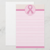 Rosa Brustkrebs Schleife gezeichnet Briefpapier (Vorne/Hinten)