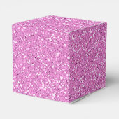 Rosa Brustkrebs Schleife Glitzer Cube Favor Box Geschenkschachtel (Rückseite)
