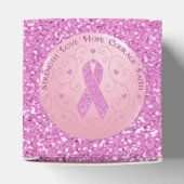 Rosa Brustkrebs Schleife Glitzer Herzerkrankung Bo Geschenkschachtel (Oben)