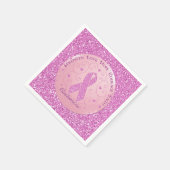 Rosa Brustkrebs Schleife Glitzer Napkins Serviette (Ecke)
