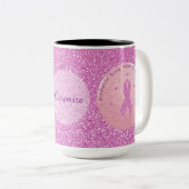 Rosa Brustkrebs Schleife Glitzer Tasse (VorderseiteRechts)