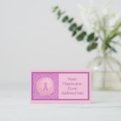 Rosa Brustkrebs Schleife Glitzer Visitenkarte 3 (Stehend Vorderseite)