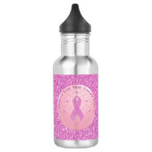 Rosa Brustkrebs Schleife Glitzer Wasser Flasche Trinkflasche (Links)