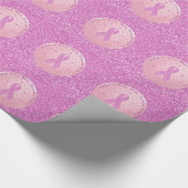 Rosa Brustkrebs Schleife Glitzer Wrapping Paper Geschenkpapier (Ecke)