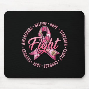 Rosa Brustkrebs Schleife Kämpfe glauben Hope Stren Mousepad
