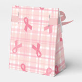 Rosa Brustkrebs Schleife Kariertes Muster Geschenkschachtel (Rückseite)