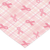 Rosa Brustkrebs Schleife Kariertes Muster Kurzer Tischläufer (Ecke)