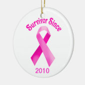 Rosa Brustkrebs Schleife Keramik Ornament (Links)