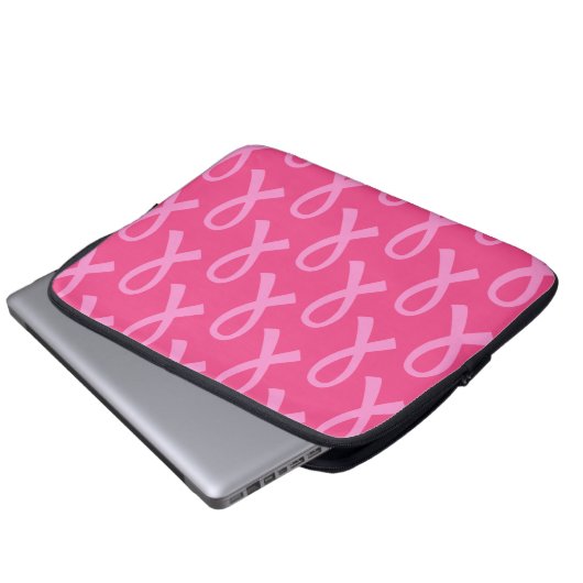 Rosa Brustkrebs Schleife Laptopschutzhülle (Vorne Knopf)