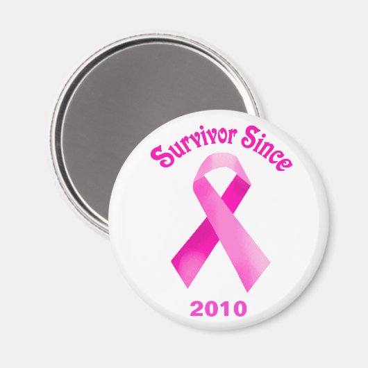 Rosa Brustkrebs Schleife Magnet (Vorderseite/Rückseite)