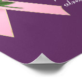 Rosa Brustkrebs Schleife mit/Rose Benutzerdefinier Poster (Ecke)