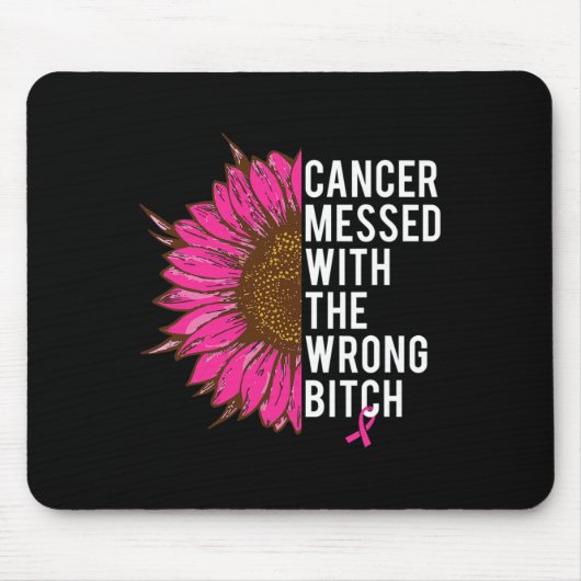 Rosa Brustkrebs Schleife mit Unrecht Mousepad (Vorne)