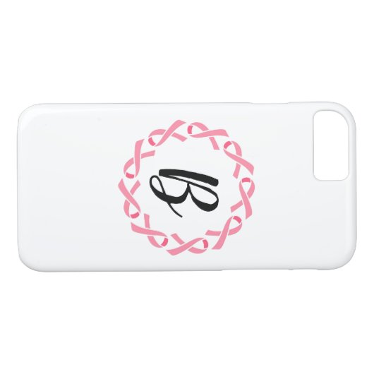 Rosa Brustkrebs Schleife Monogram Phone Case (Rückseite (Horizontal))