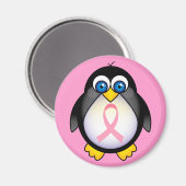 Rosa Brustkrebs Schleife Pinguin-Geschenk Magnet (Vorderseite/Rückseite)
