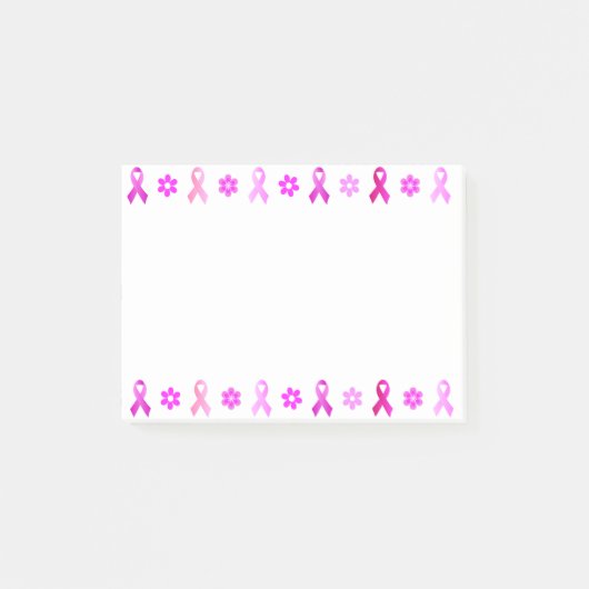 Rosa Brustkrebs Schleife Post-it Klebezettel (Vorderseite)