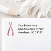 Rosa Brustkrebs Schleife Rücksendeadressen-Aufkleb (Insitu)