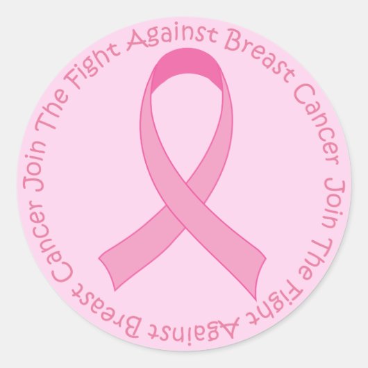 Rosa Brustkrebs Schleife Runder Aufkleber (Vorderseite)