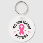 Rosa Brustkrebs Schleife Schlüsselanhänger (Vorderseite)
